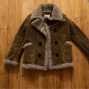 Diesel Brown and Cream Kids Pea Coat